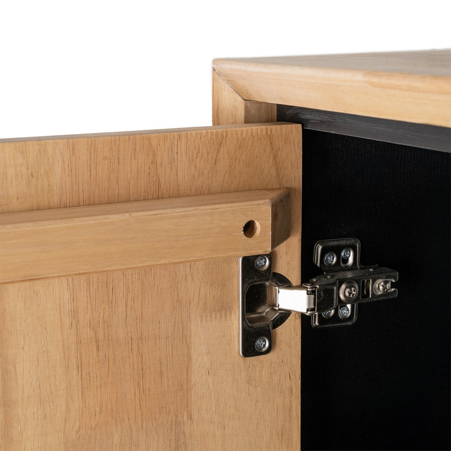 ARMARIO NATURAL-NEGRO MADERA-METAL 84,50 X 40 X 153 CM