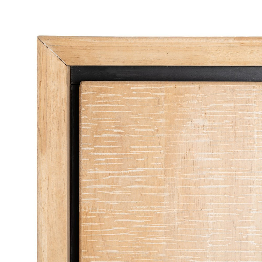ARMARIO NATURAL-NEGRO MADERA-METAL 84,50 X 40 X 153 CM