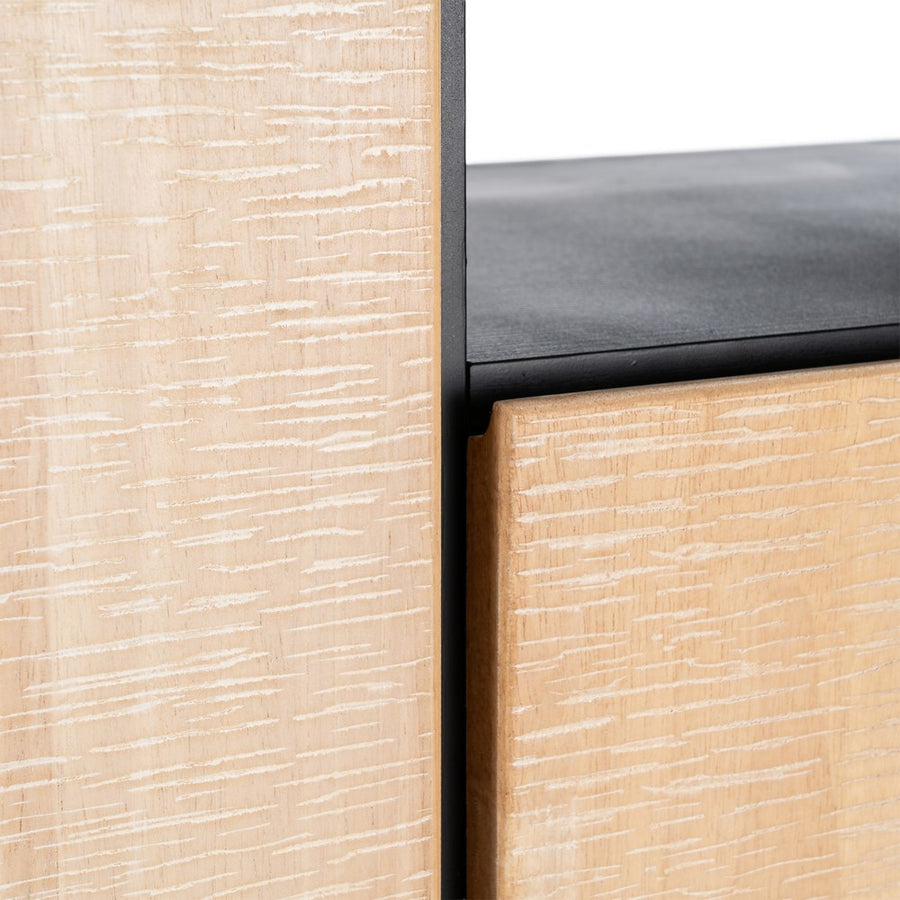 ARMARIO NATURAL-NEGRO MADERA-METAL 84,50 X 40 X 153 CM