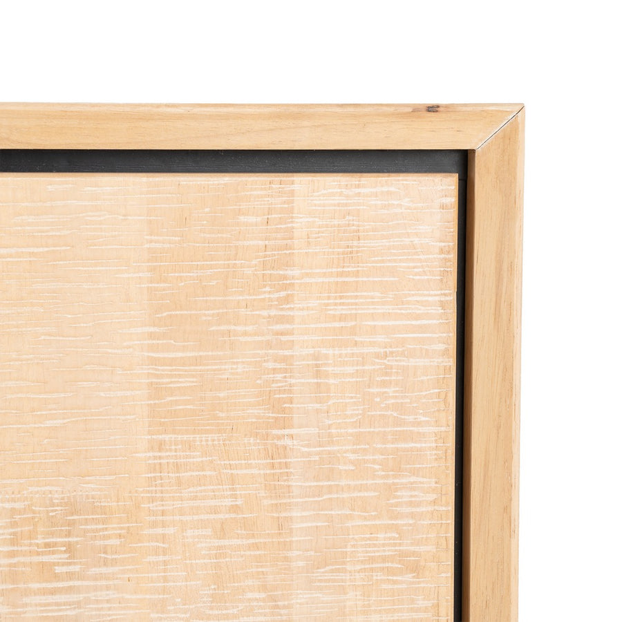 MUEBLE TV NATURAL-NEGRO MADERA-METAL 148 X 40 X 62 CM