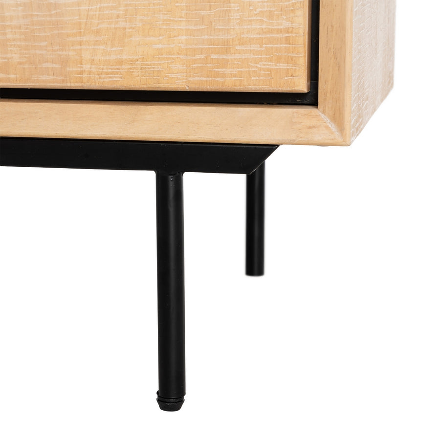 MUEBLE TV NATURAL-NEGRO MADERA-METAL 148 X 40 X 62 CM