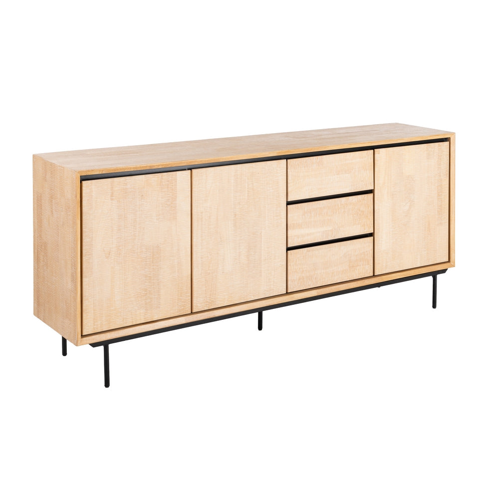APARADOR NATURAL-NEGRO MADERA-METAL 200 X 40 X 86,50 CM