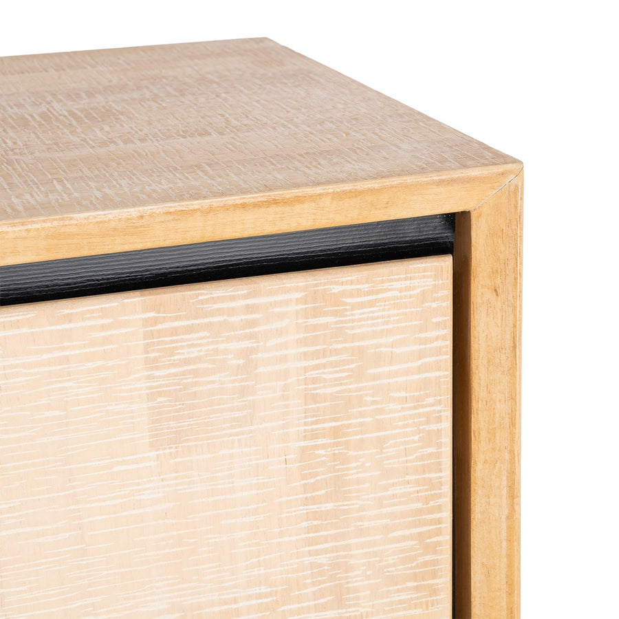 APARADOR NATURAL-NEGRO MADERA-METAL 200 X 40 X 86,50 CM