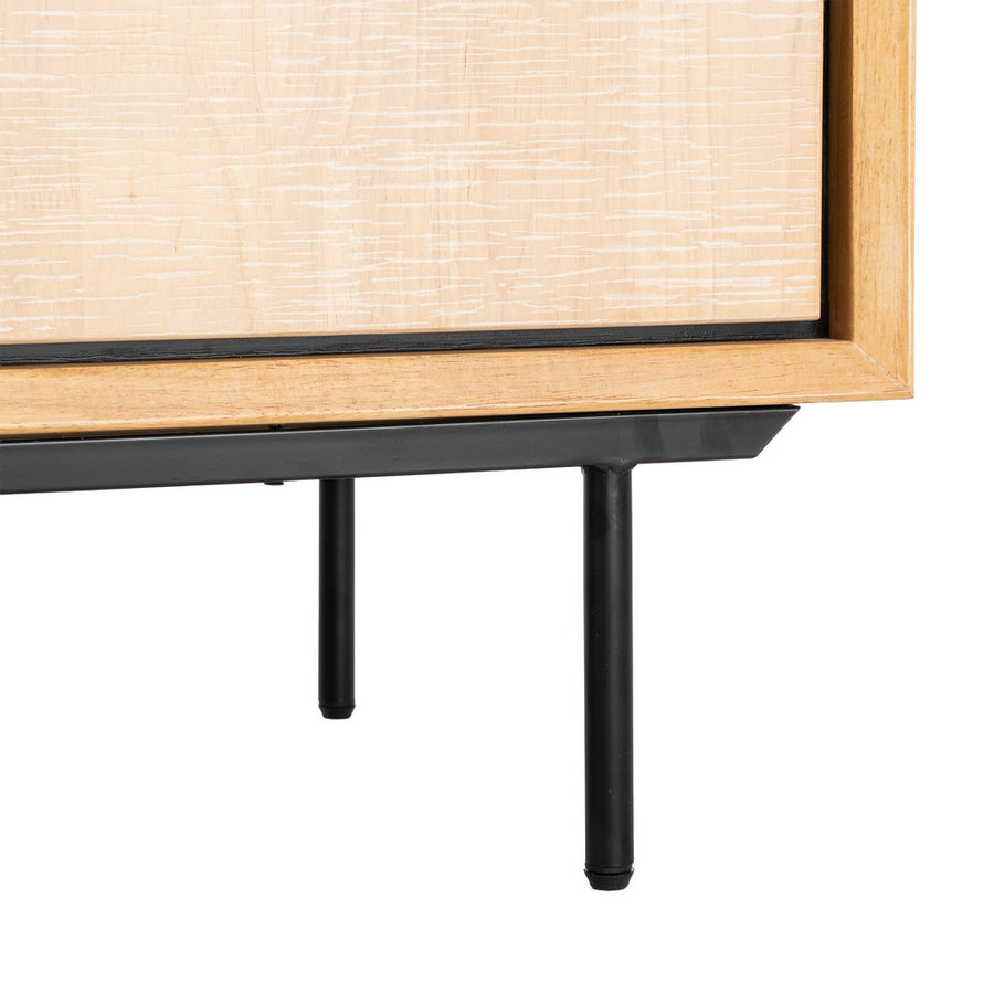 APARADOR NATURAL-NEGRO MADERA-METAL 200 X 40 X 86,50 CM