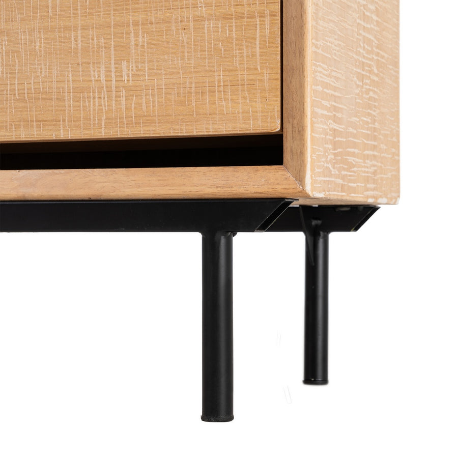 ZAPATERO NATURAL-NEGRO MADERA-METAL 60 X 25 X 123 CM