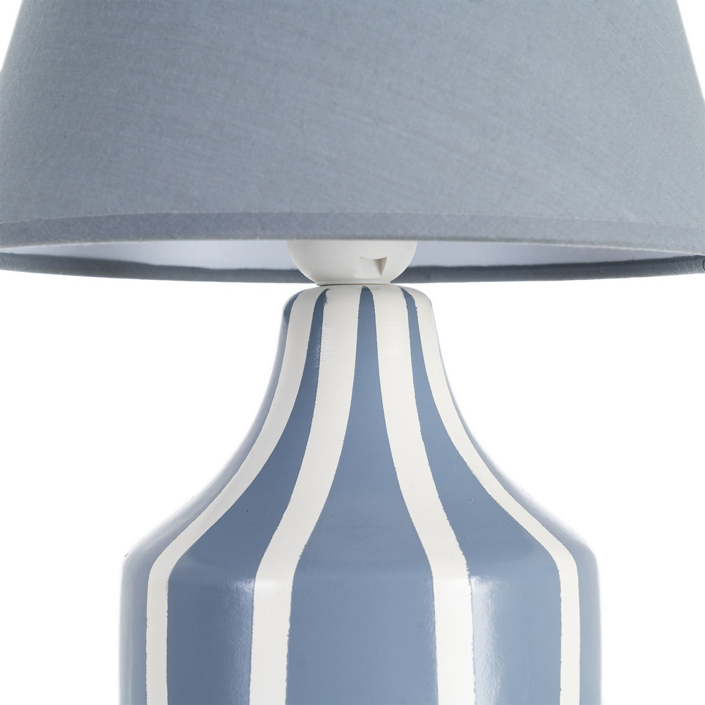L�MPARA MESA AZUL CER�MICA-TEJIDO 22 X 22 X 30 CM