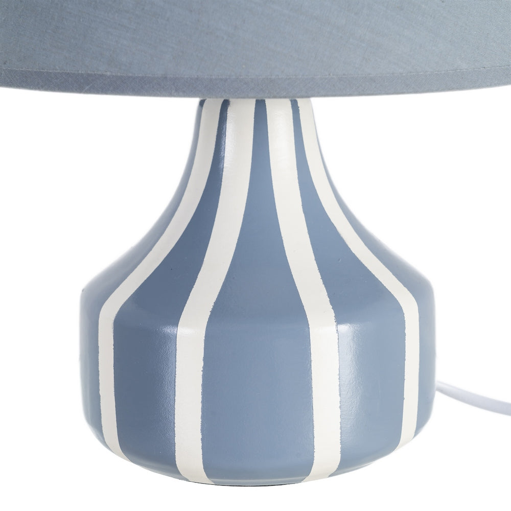 L�MPARA MESA AZUL CER�MICA-TEJIDO 22 X 22 X 30 CM
