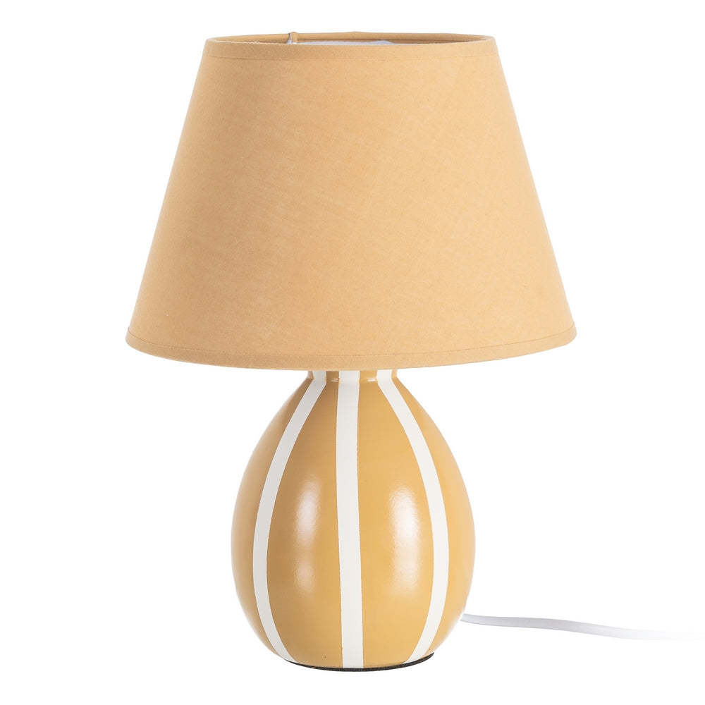 L�MPARA MESA MOSTAZA CER�MICA-TEJIDO 22 X 22 X 30 CM