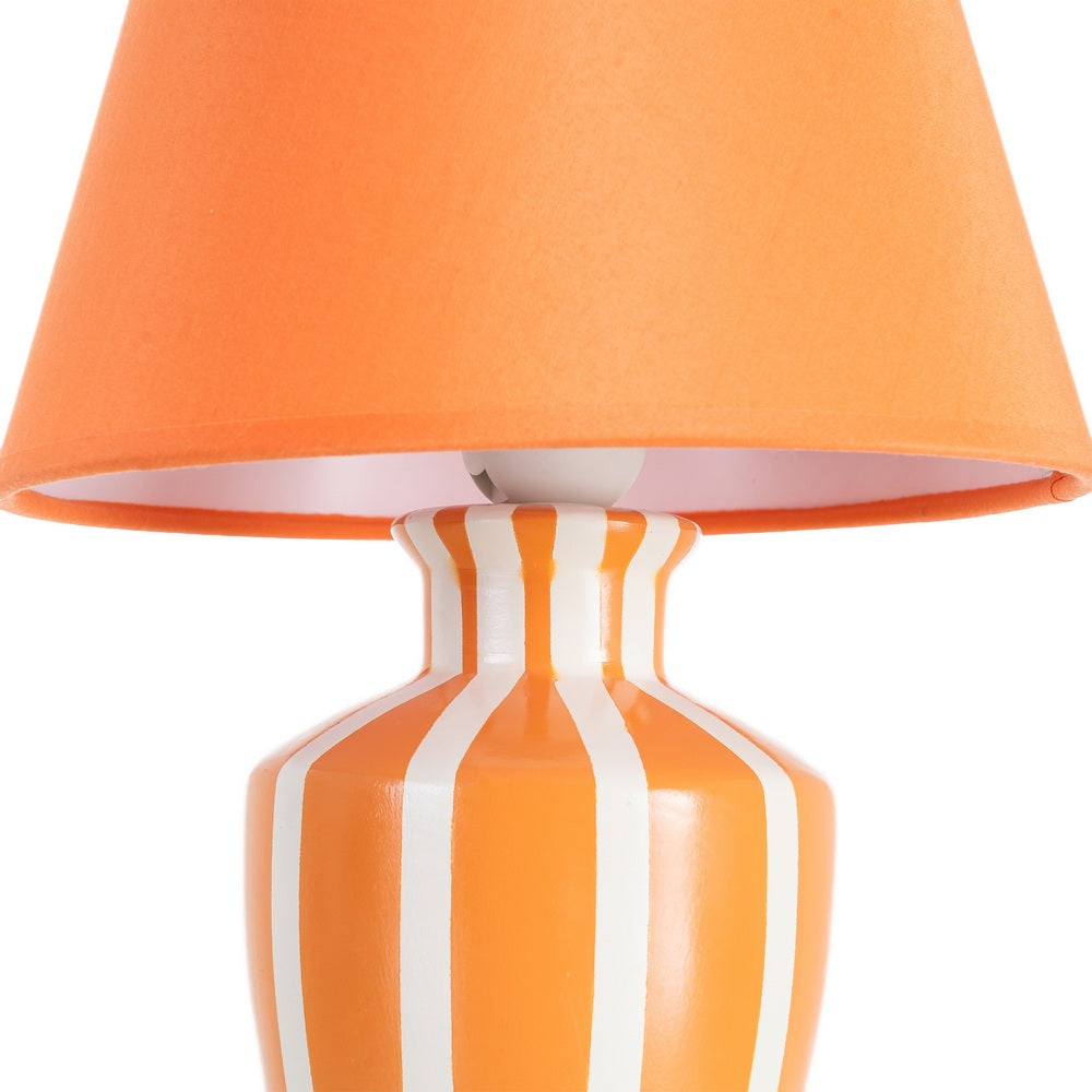 L�MPARA MESA NARANJA CER�MICA-TEJIDO 22 X 22 X 31 CM