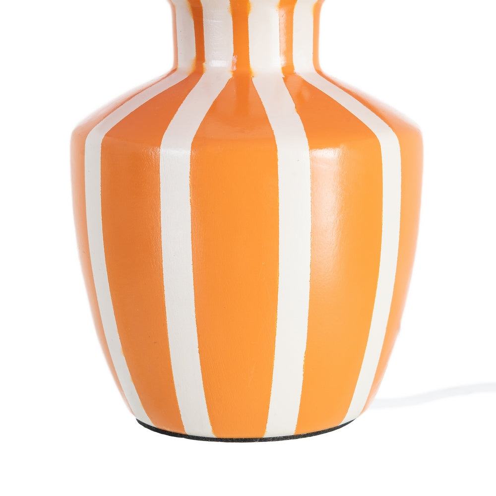 LÁMPARA MESA NARANJA CERÁMICA-TEJIDO 22 X 22 X 31 CM