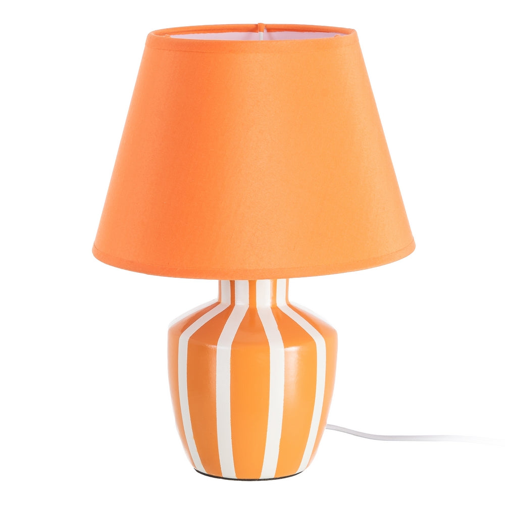 LÁMPARA MESA NARANJA CERÁMICA-TEJIDO 22 X 22 X 31 CM