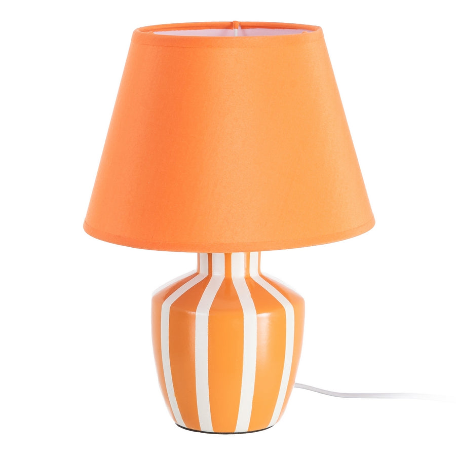 LÁMPARA MESA NARANJA CERÁMICA-TEJIDO 22 X 22 X 31 CM