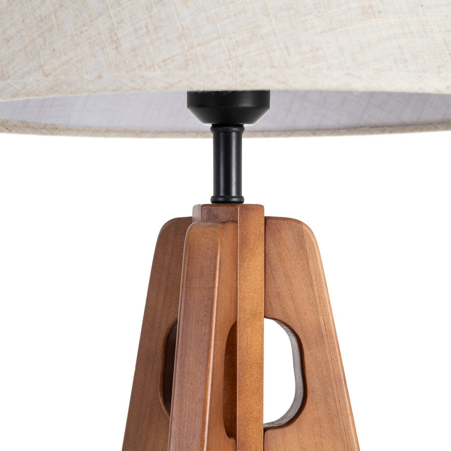 LÁMPARA MESA MARRÓN TEJIDO-MADERA 35 X 35 X 54 CM