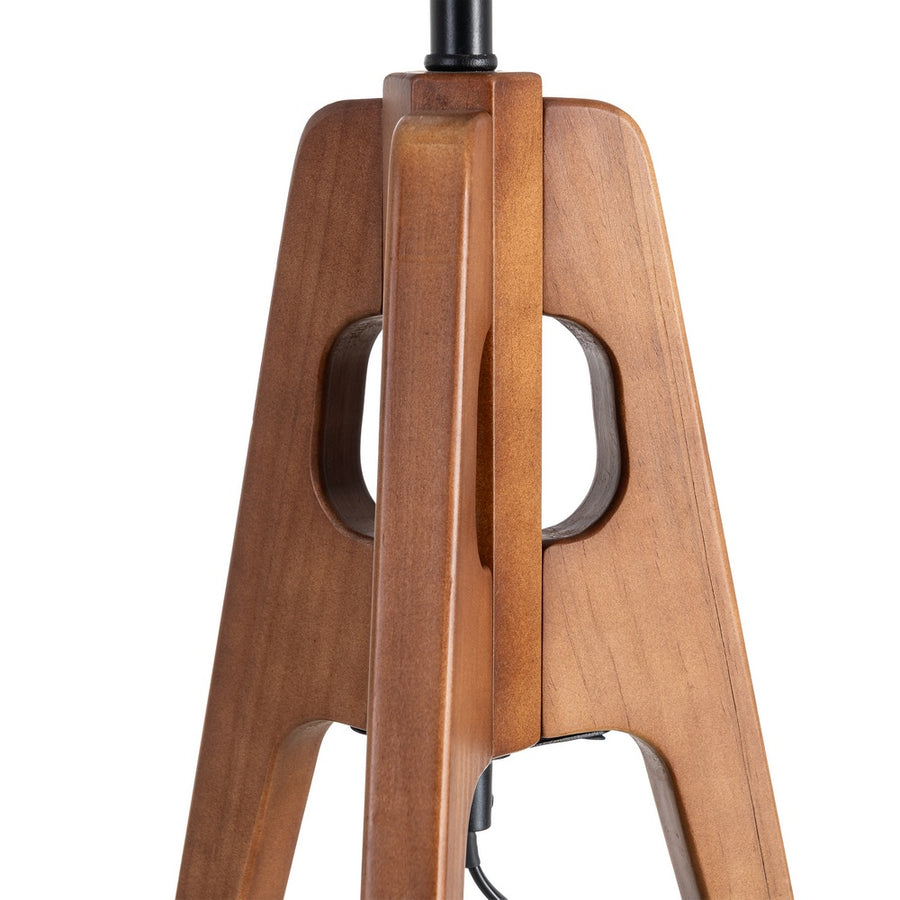 LÁMPARA MESA MARRÓN TEJIDO-MADERA 35 X 35 X 54 CM