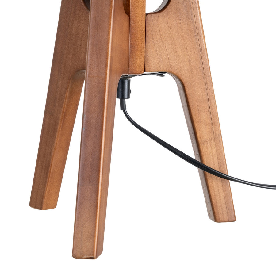 LÁMPARA MESA MARRÓN TEJIDO-MADERA 35 X 35 X 54 CM