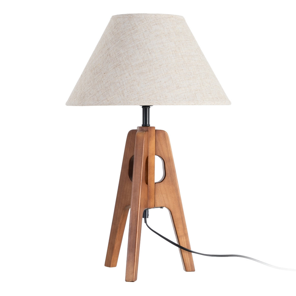 L�MPARA MESA MARR�N TEJIDO-MADERA 35 X 35 X 54 CM