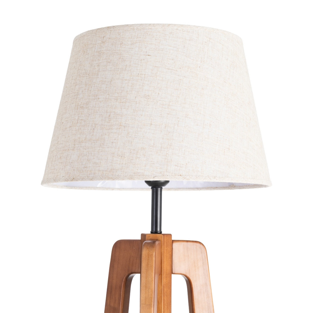 LÁMPARA SUELO MARRÓN TEJIDO-MADERA 40 X 40 X 158 CM