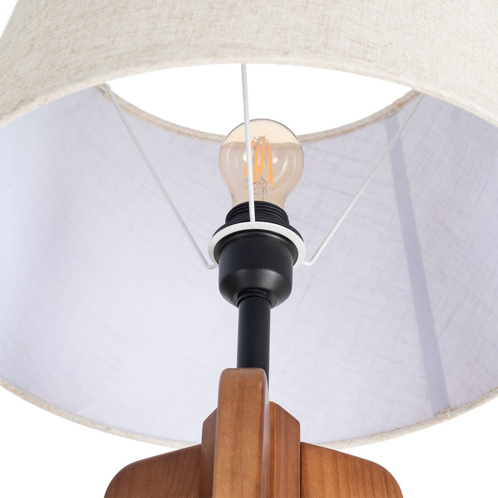 LÁMPARA SUELO MARRÓN TEJIDO-MADERA 40 X 40 X 158 CM