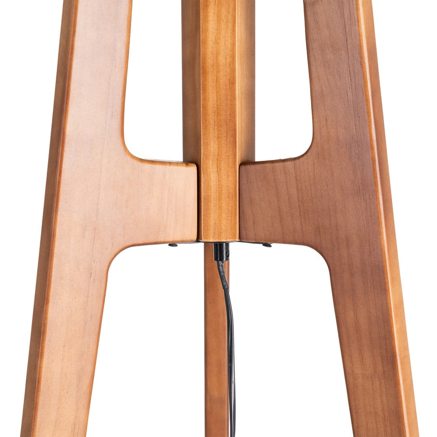 LÁMPARA SUELO MARRÓN TEJIDO-MADERA 40 X 40 X 158 CM