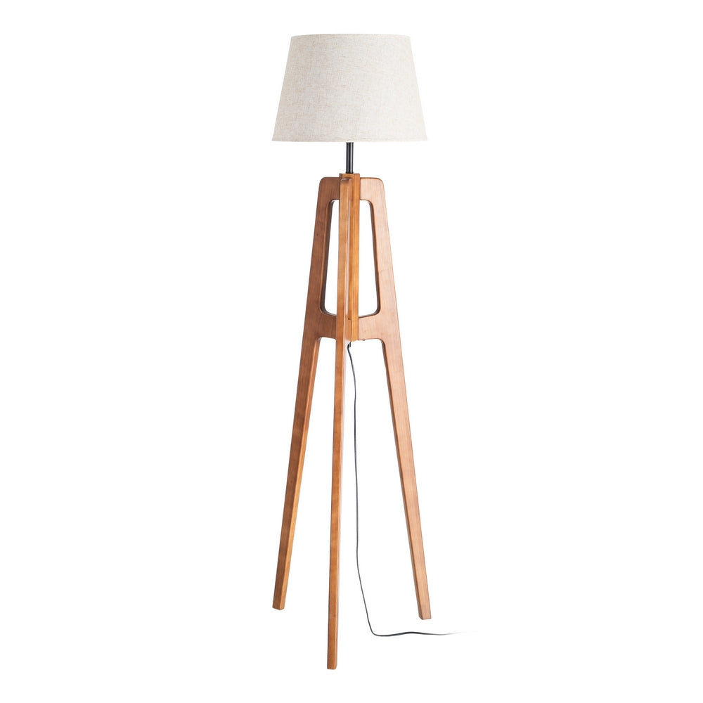 LÁMPARA SUELO MARRÓN TEJIDO-MADERA 40 X 40 X 158 CM