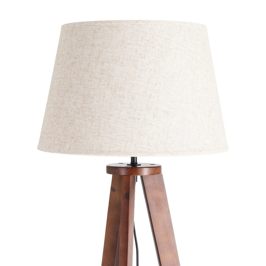 BROWN FABRIC-WOOD FLOOR LAMP 50 X 50 X 151 CM