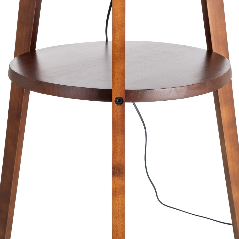 LÁMPARA SUELO MARRÓN TEJIDO-MADERA 50 X 50 X 151 CM