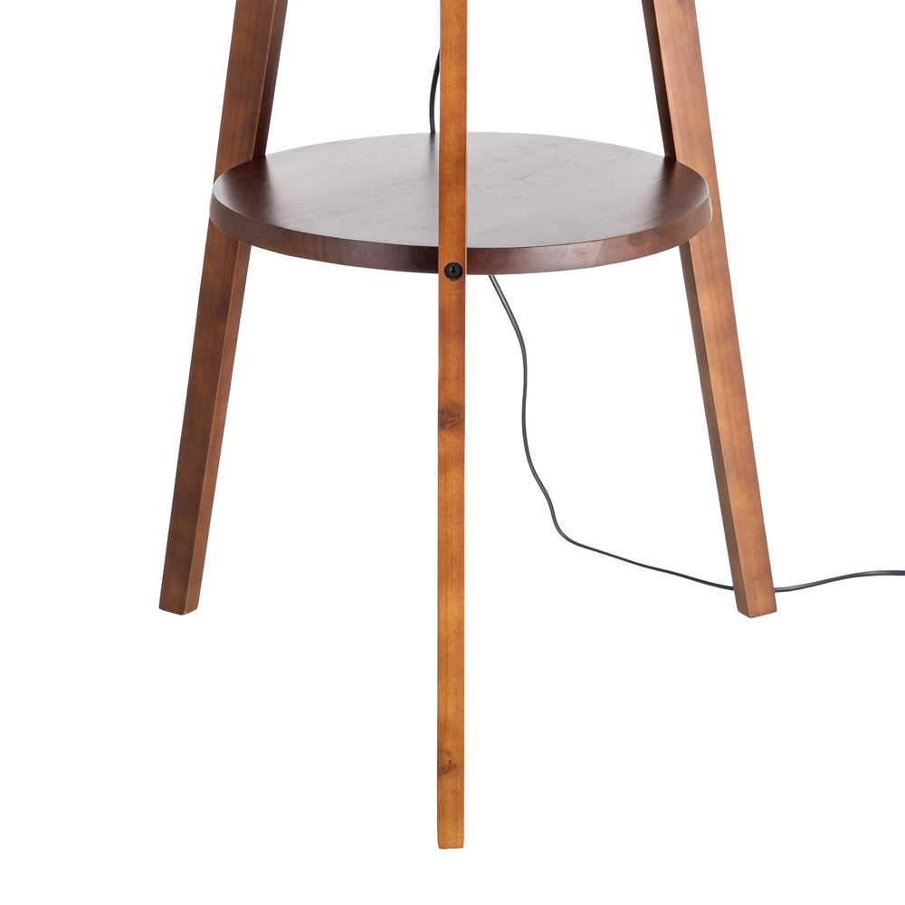 LÁMPARA SUELO MARRÓN TEJIDO-MADERA 50 X 50 X 151 CM