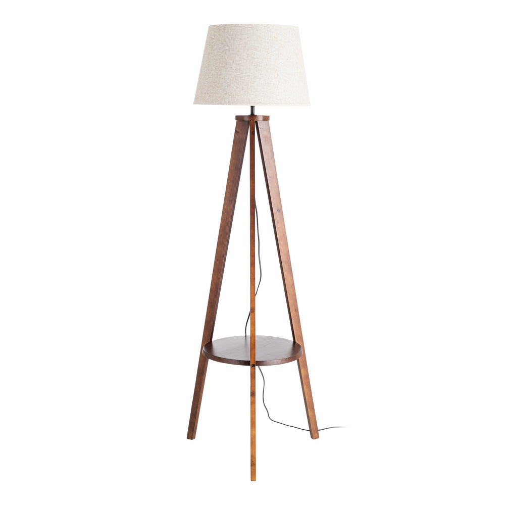 L�MPARA SUELO MARR�N TEJIDO-MADERA 50 X 50 X 151 CM
