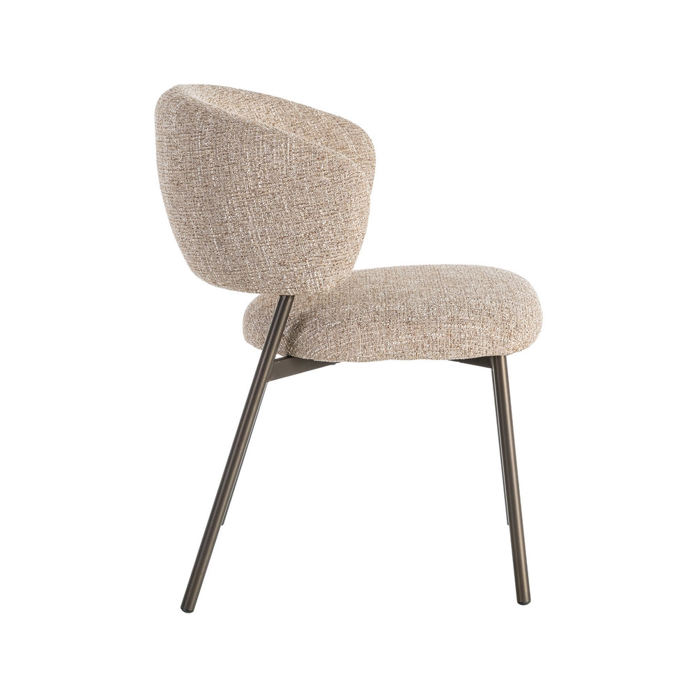 SILLA JASPEADO BEIGE-MARRÓN TEJIDO-METAL 57 X 60 X 81 CM