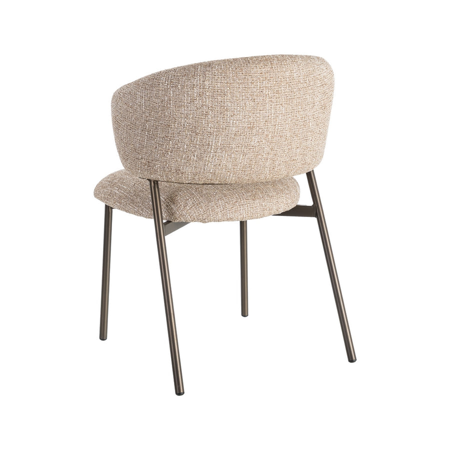 SILLA JASPEADO BEIGE-MARRÓN TEJIDO-METAL 57 X 60 X 81 CM