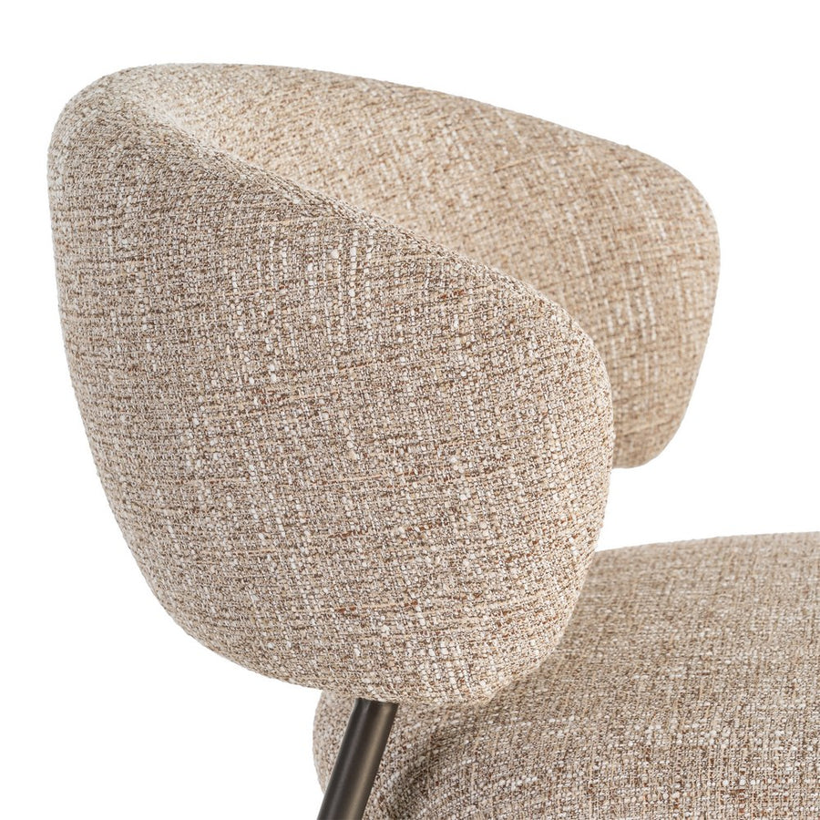 SILLA JASPEADO BEIGE-MARRÓN TEJIDO-METAL 57 X 60 X 81 CM