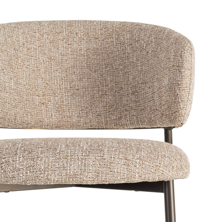 SILLA JASPEADO BEIGE-MARRÓN TEJIDO-METAL 57 X 60 X 81 CM