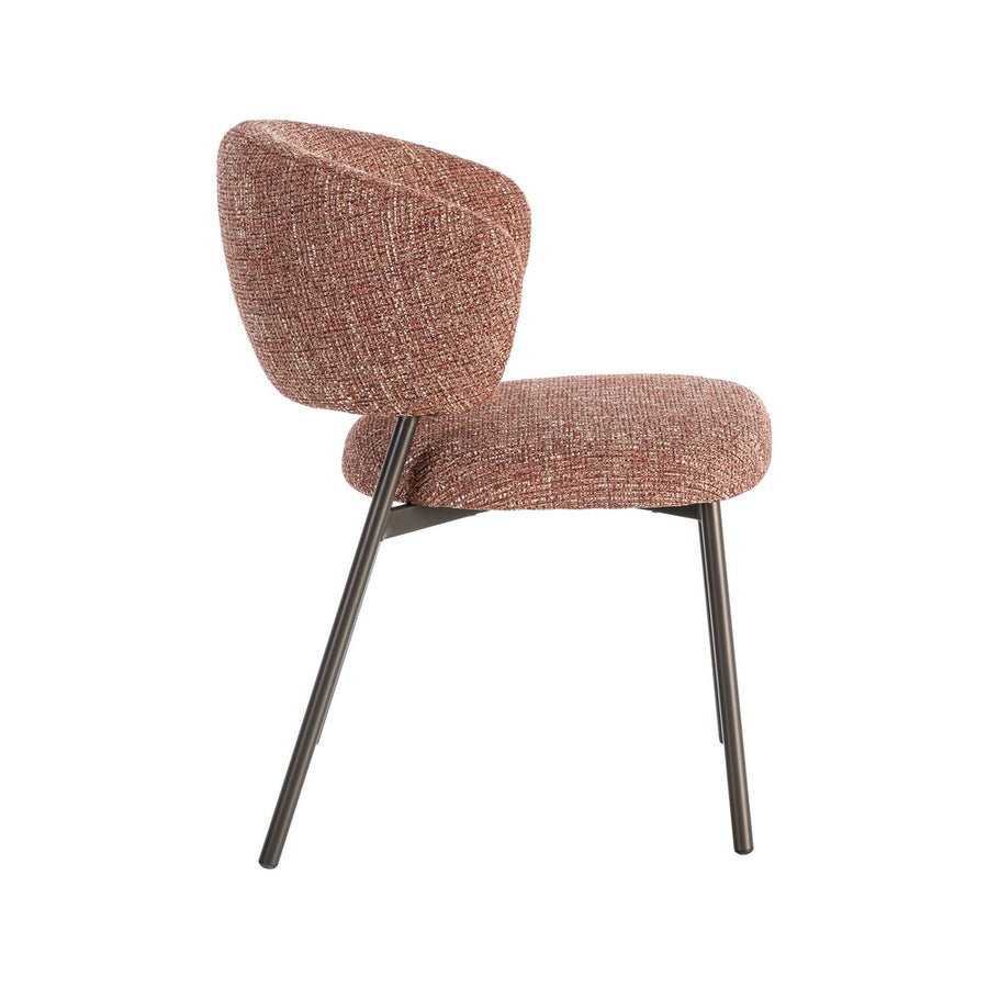 SILLA JASPEADO ROJO TEJIDO-METAL 57 X 60 X 81 CM