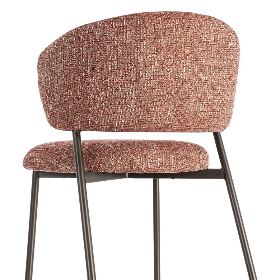 SILLA JASPEADO ROJO TEJIDO-METAL 57 X 60 X 81 CM