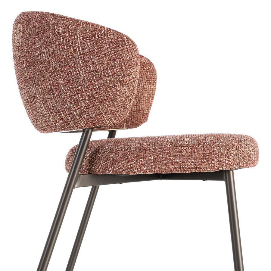 SILLA JASPEADO ROJO TEJIDO-METAL 57 X 60 X 81 CM