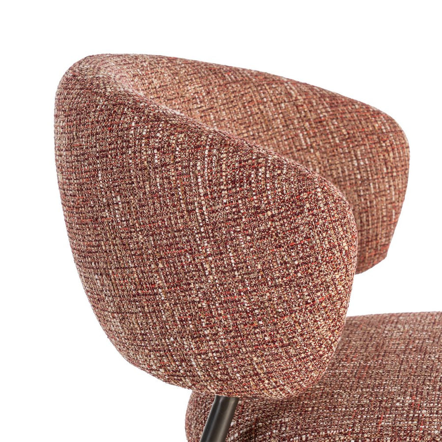 SILLA JASPEADO ROJO TEJIDO-METAL 57 X 60 X 81 CM