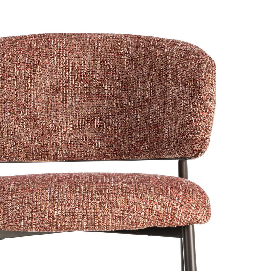 SILLA JASPEADO ROJO TEJIDO-METAL 57 X 60 X 81 CM