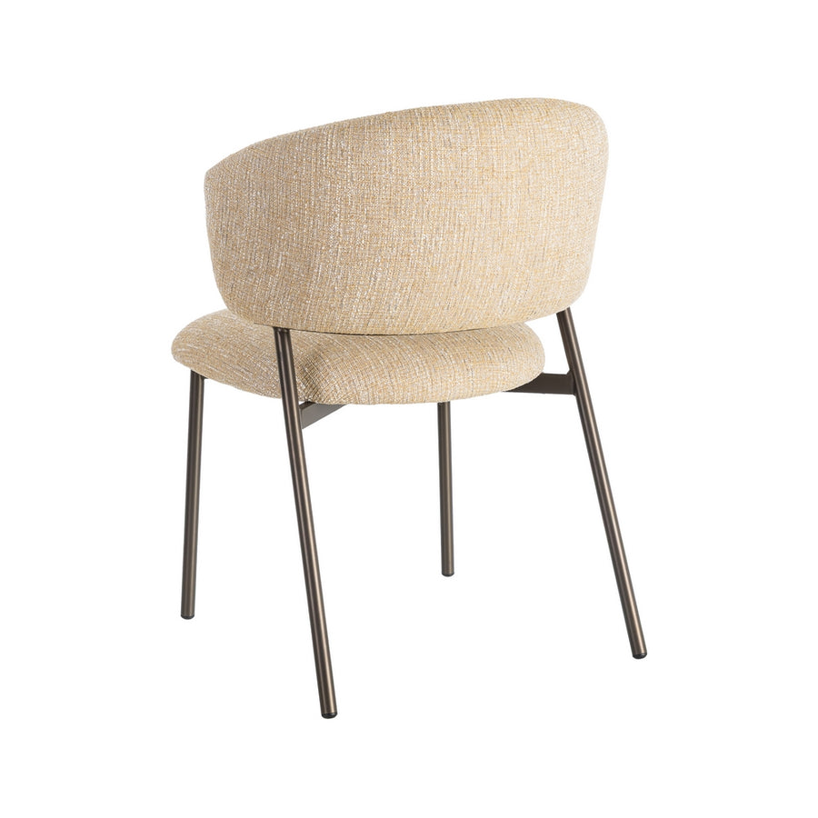 SILLA JASPEADO MOSTAZA TEJIDO-METAL 57 X 60 X 81 CM