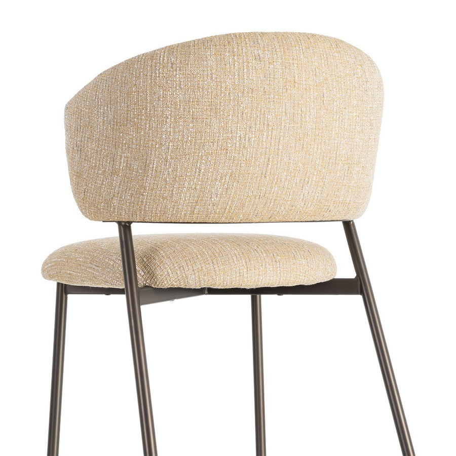 SILLA JASPEADO MOSTAZA TEJIDO-METAL 57 X 60 X 81 CM