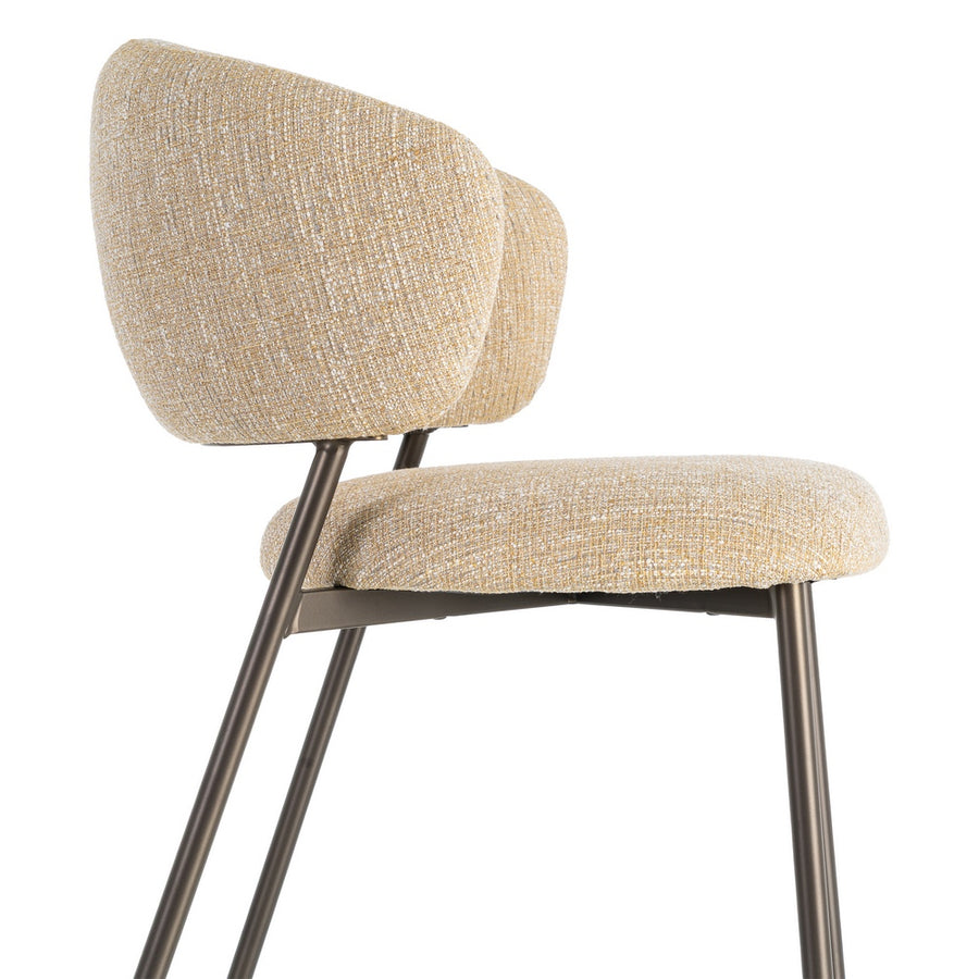 SILLA JASPEADO MOSTAZA TEJIDO-METAL 57 X 60 X 81 CM