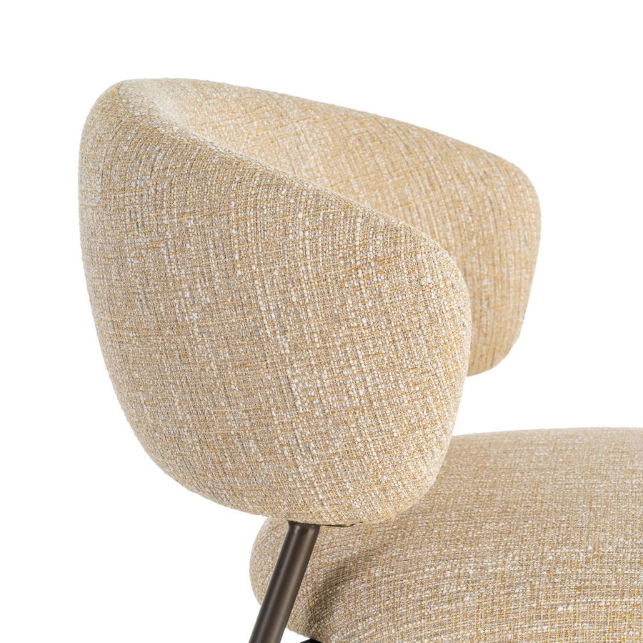 SILLA JASPEADO MOSTAZA TEJIDO-METAL 57 X 60 X 81 CM