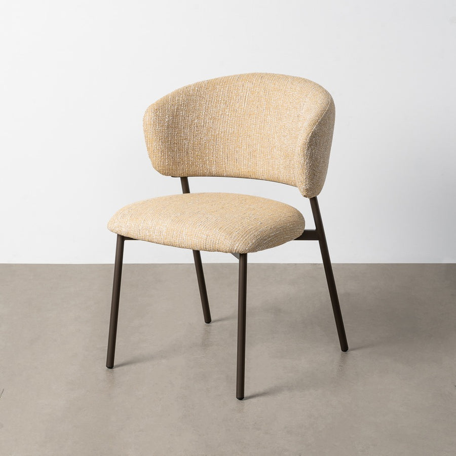 SILLA JASPEADO MOSTAZA TEJIDO-METAL 57 X 60 X 81 CM