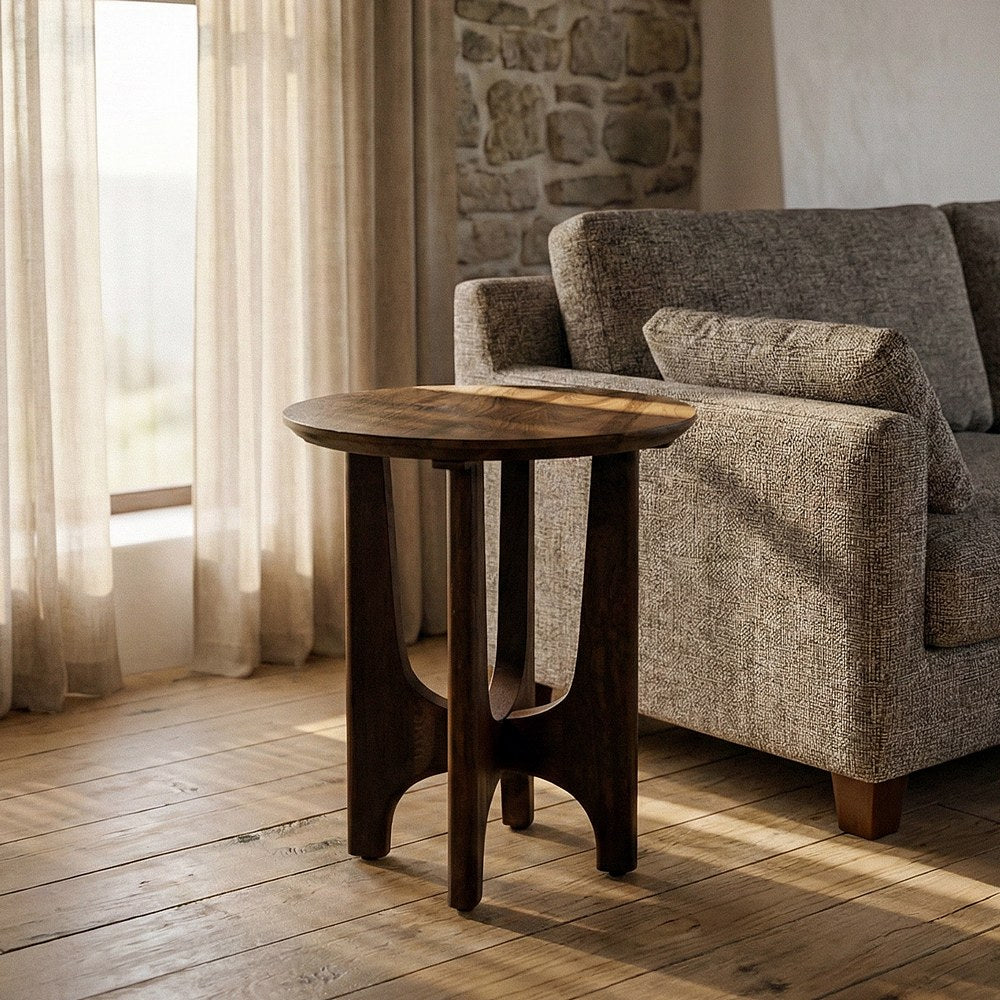 MESITA NATURAL MADERA DE MANGO 50 X 50 X 56 CM