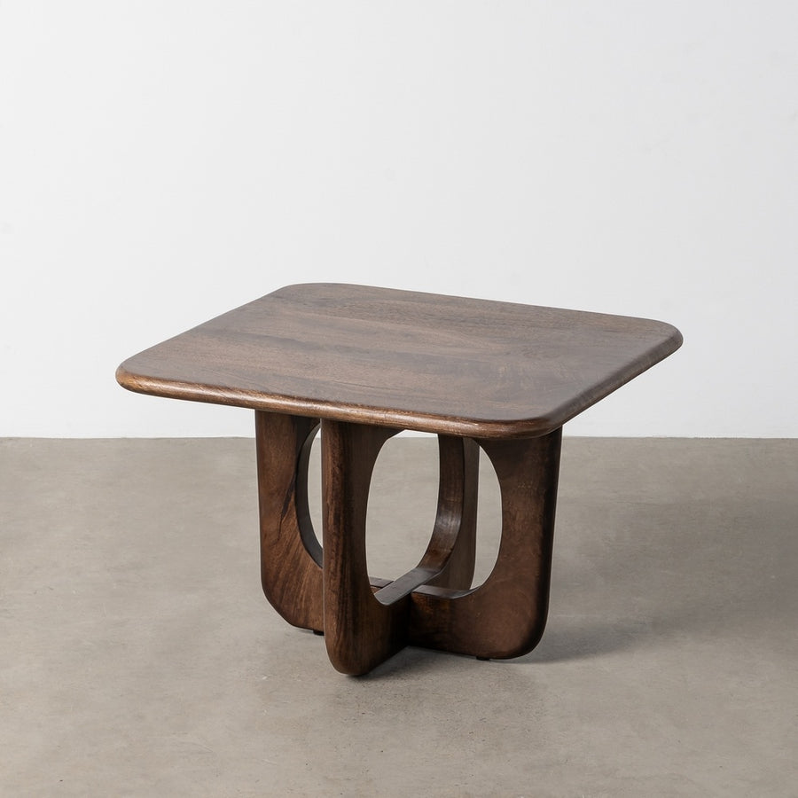 MESA CENTRO MARRÓN MADERA DE MANGO 60 X 60 X 40 CM