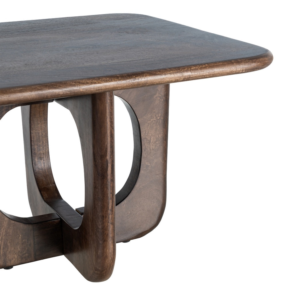 MESA CENTRO MARR�N MADERA DE MANGO 60 X 60 X 40 CM