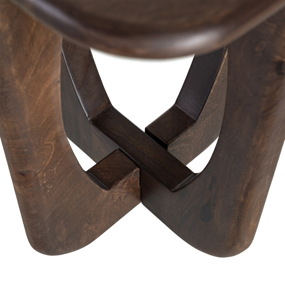 MESITA MARR�N MADERA DE MANGO 45 X 45 X 55 CM