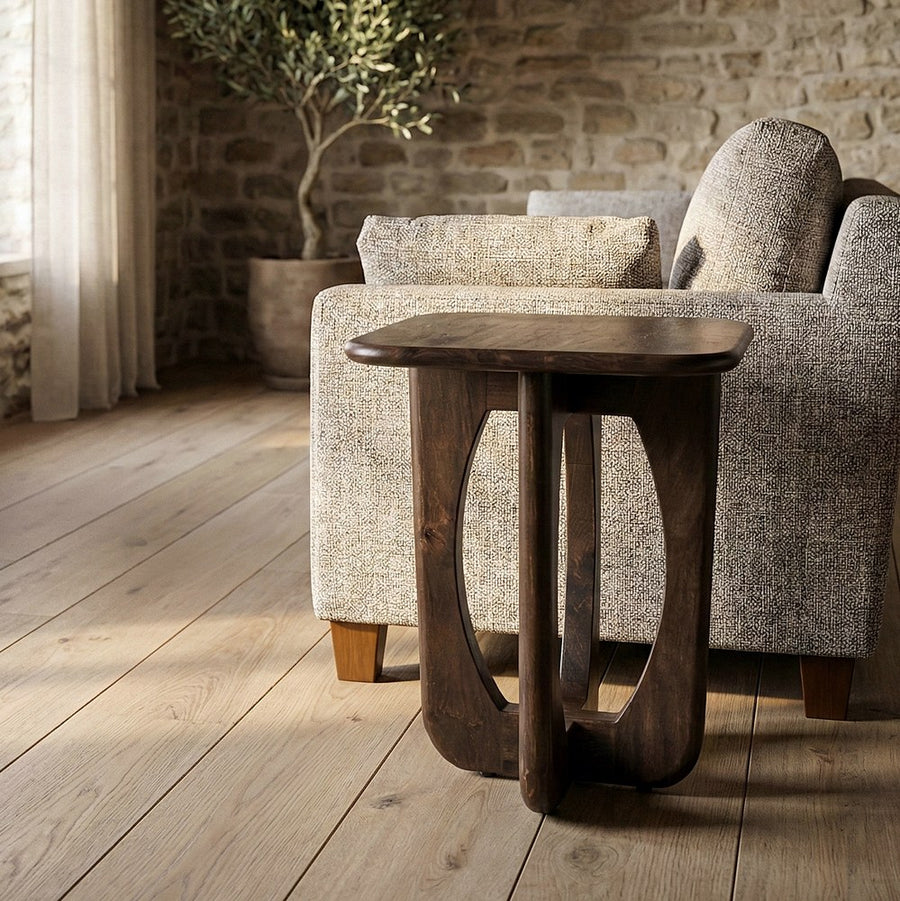 BROWN MANGO WOOD SIDE TABLE 45 X 45 X 55 CM