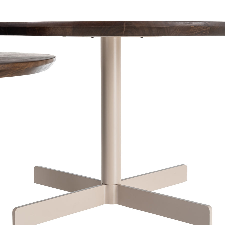 S/2 MESA CENTRO BEIGE-MARRÓN HIERRO 80 X 80 X 45 CM