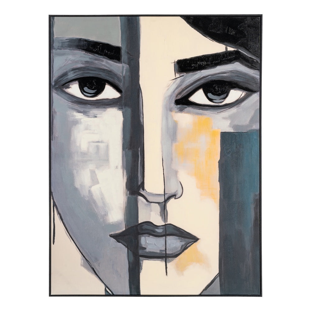 PINTURA MUJER GRIS LIENZO DECORACIÓN 92 X 4,70 X 122 CM