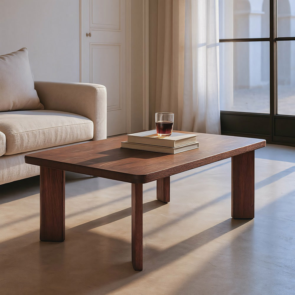 MESITA MARR�N MADERA DE MANGO 115 X 70 X 43 CM